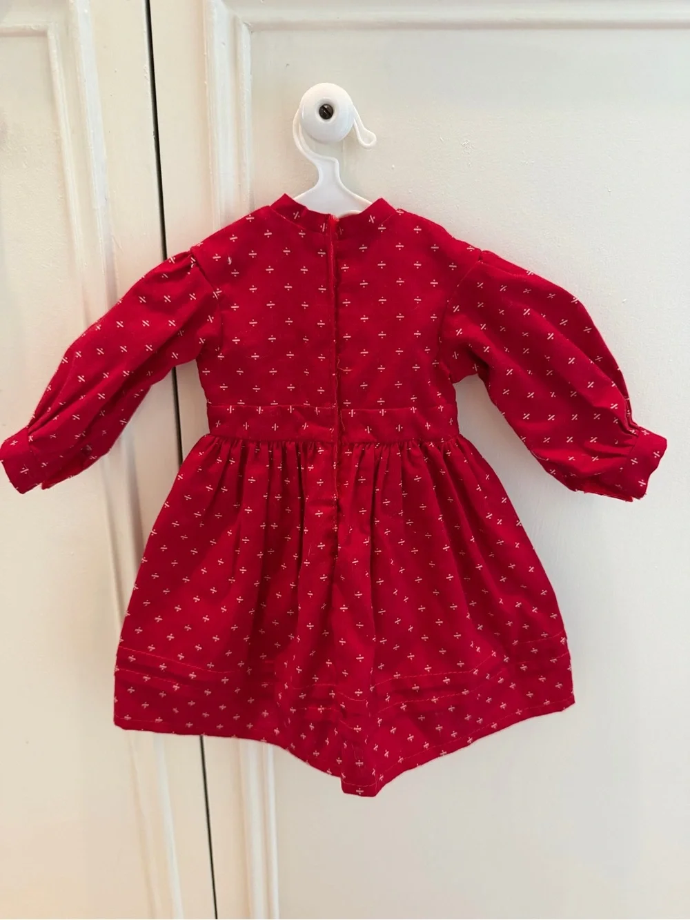 Pleasant Co Kristen School Red Doll Dress with Tiny Cross Print 1990